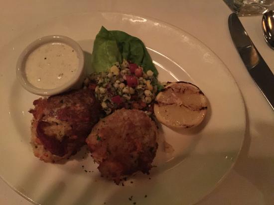 The Capital Grille signature dishes Creamed Spinach
Lobster and Crab Cakes
Gorgonzola-crusted Dry Aged Bone-in Ny/kc Strip with Cabernet Reduction